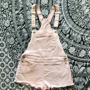 Pink Denim Overalls